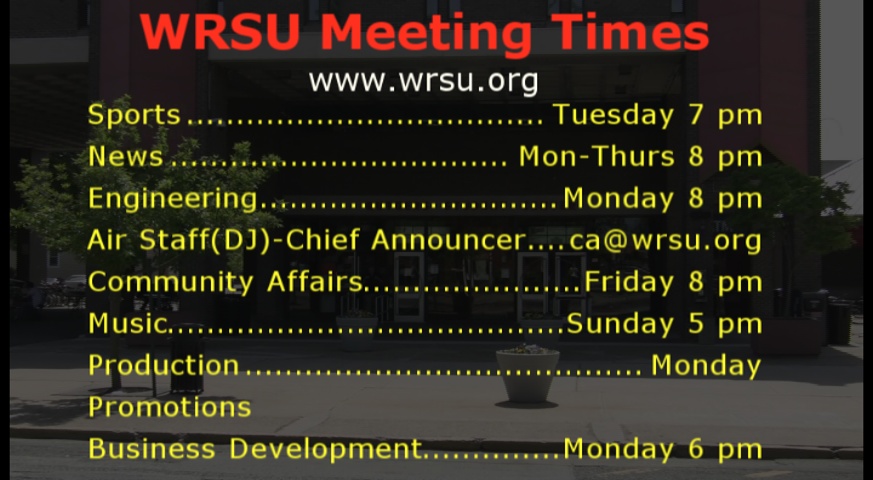 2010 - Meeting Times from the Orientation Video